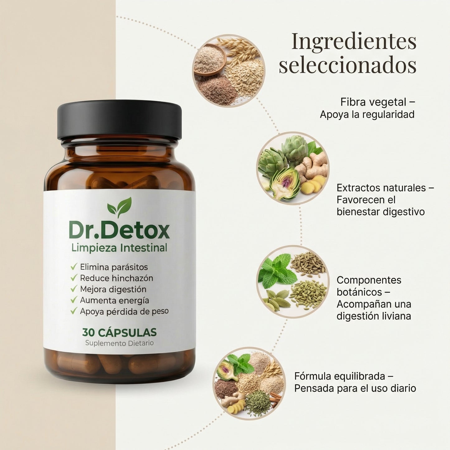 Dr. Detox™ | Deshinchate y limpiá tu intestino en 21 días