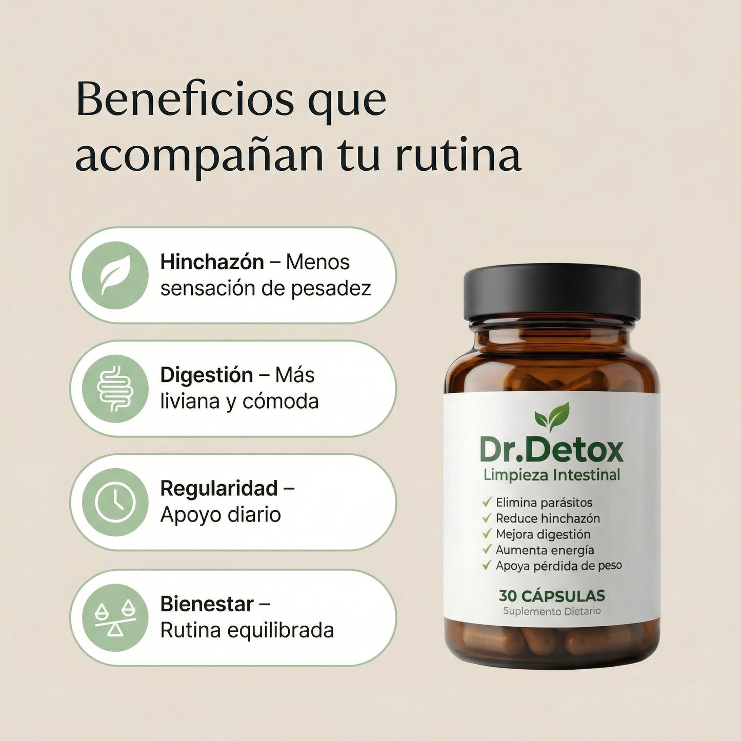 Dr. Detox™ | Deshinchate y limpiá tu intestino en 21 días
